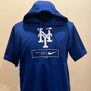 Nike New York Mets MLB Short Sleeve Pullover Hoodie Dri-FIT Men's Size M
